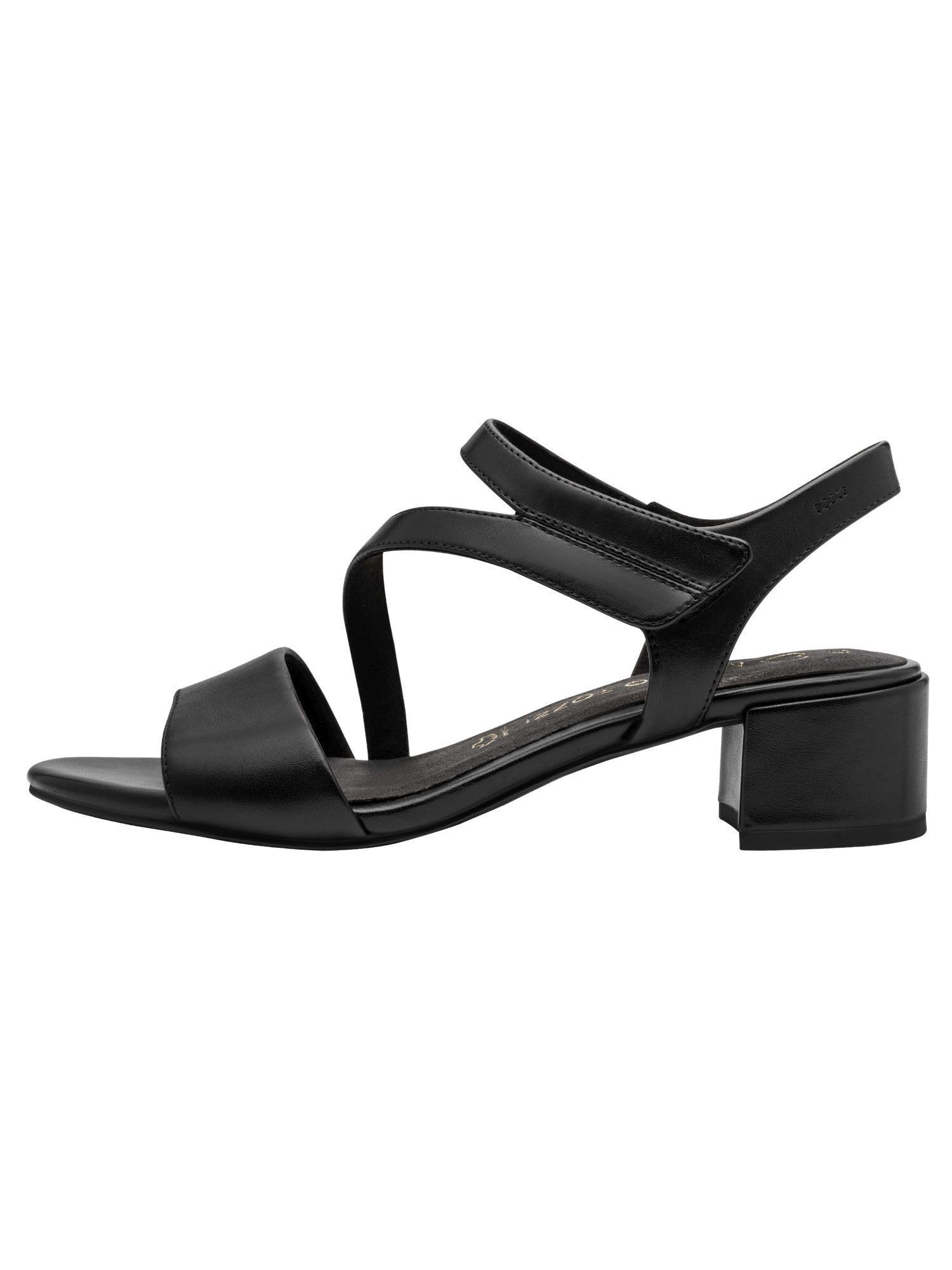MARCO TOZZI Damen Sandale weiches Feel Me Fußbett Leder weiches Innenfutter Stilvoll