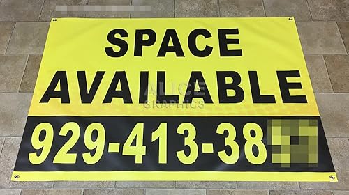 Miniatura 2 de Letrero impreso personalizado de 36 x 48 pulgadas con espacio disponible (para arrendamiento, alquiler) con tu número de teléfono (diseño #6),