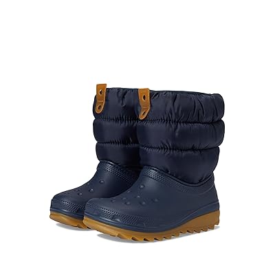 Crocs Kids Classic Neo Puff Boot (Little Kid/Big Kid) Kids Shoes Navy/Gum