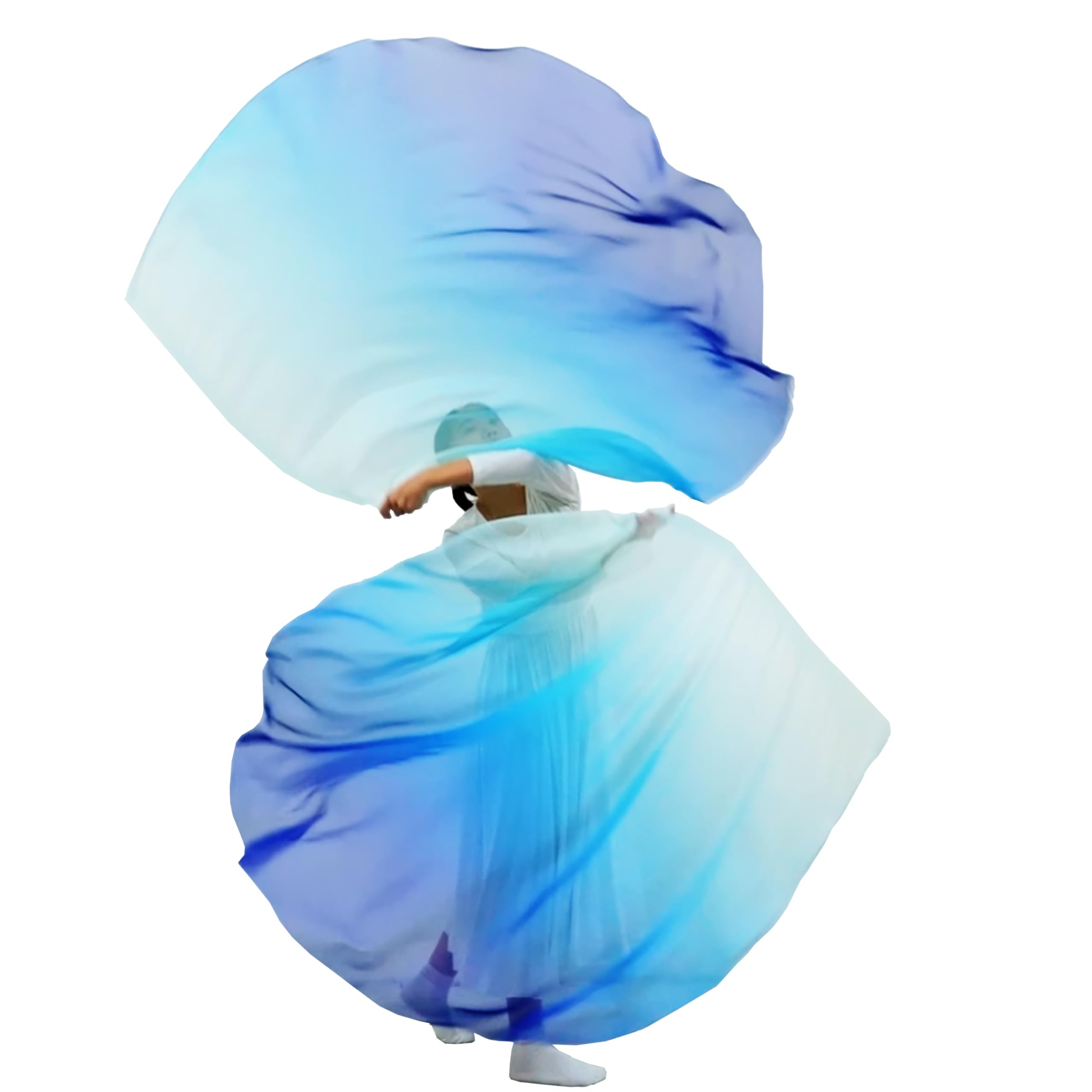 Wuchieal Juego de 2 banderas de adoración de 55 pulgadas, banderas de guardia de color, banderas de danza cristiana, banderas de baile de alabanza para banderas de baile de adoración, 6# blanco, azul