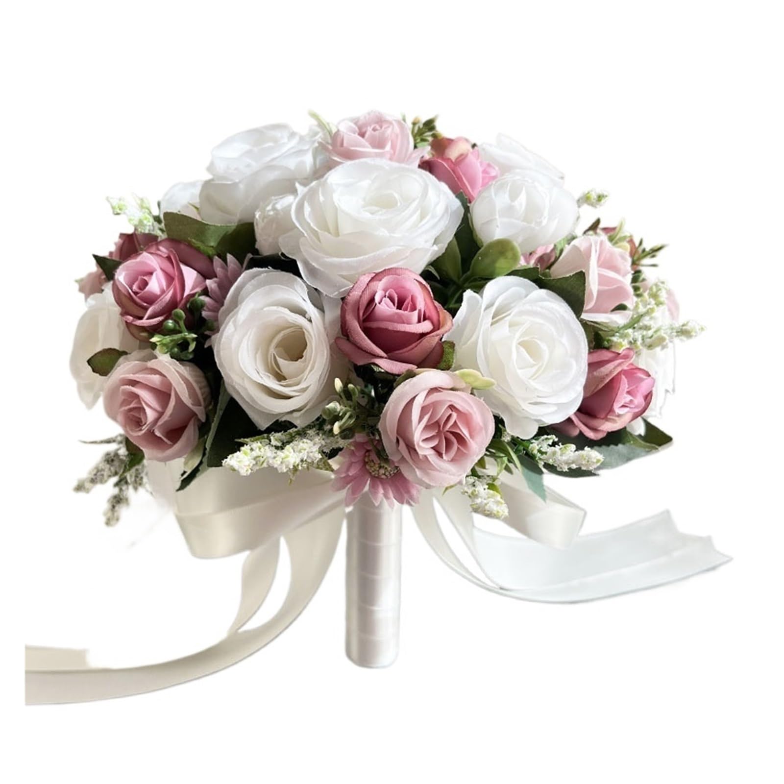 SHENJMAI Artificial Flower Bouquet Wedding Flower Bouquet Bridal Accessories Marriage Silk Flowers Artificial Roses for Bride Bridesmaid(Type 7)