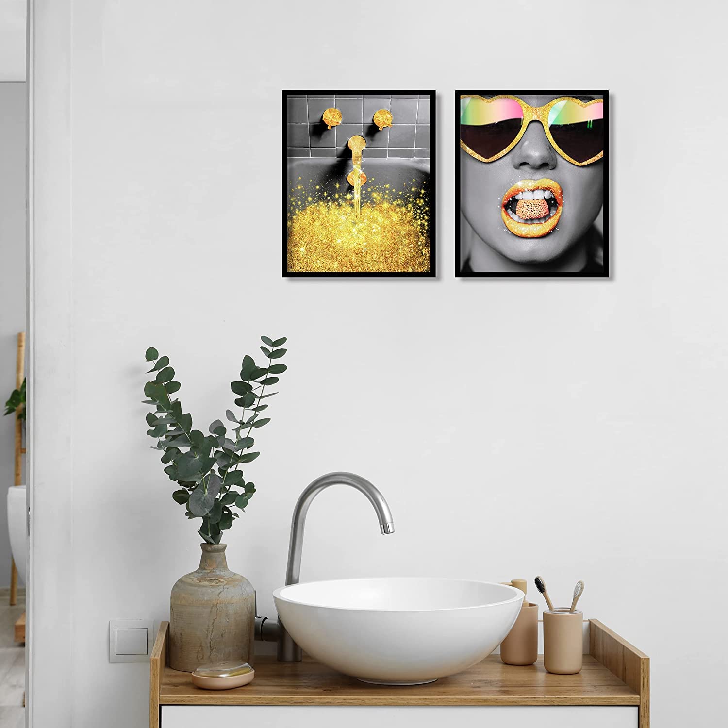 MKHFUW Bathroom Poster of Modern Women, Fashionable Bathroom Wall Decoration, 6-Piece Set, Bathroom Art - Image 3