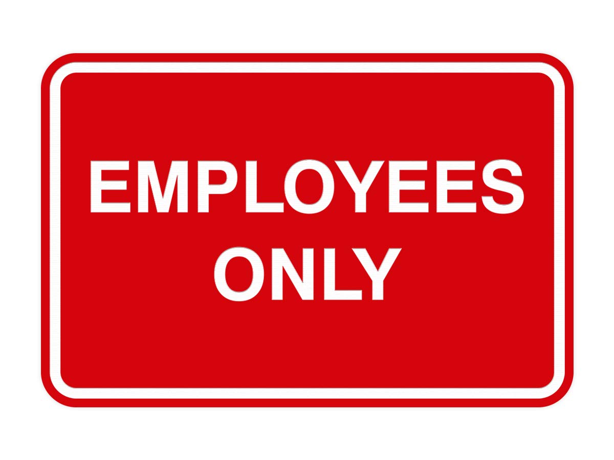 Signs ByLITA Classic Framed Employees Only Sign (Red) - Large