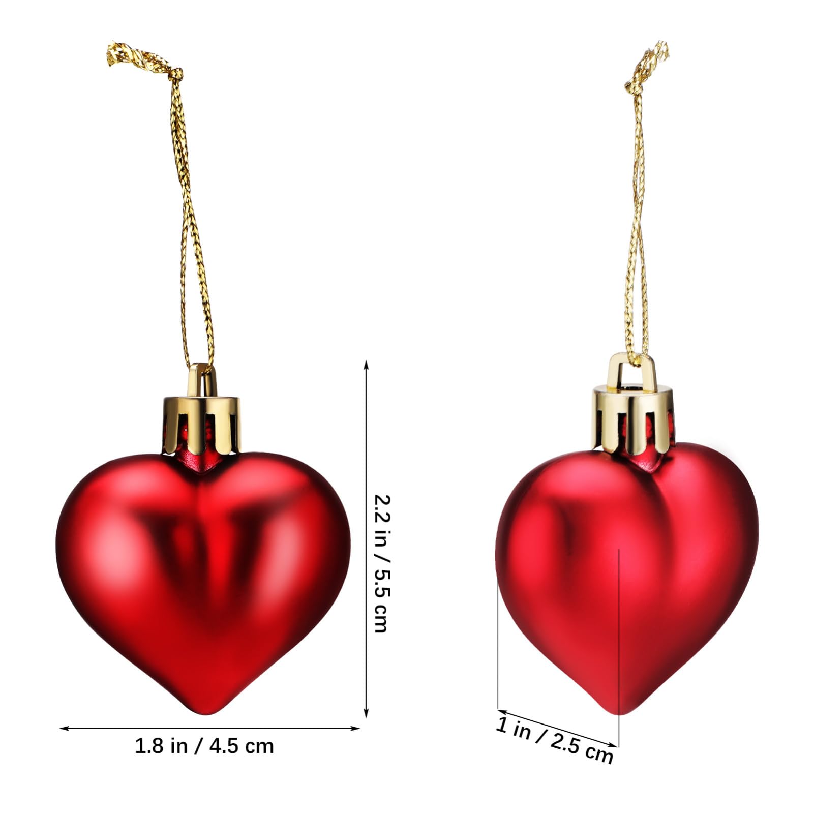 Alipis 48piezas Colgante de Bola de Corazón Decoración Colgante Árbol de San Valentín Adornos Hogar y Bodas de Adornos Brillantes Día de San Valentín