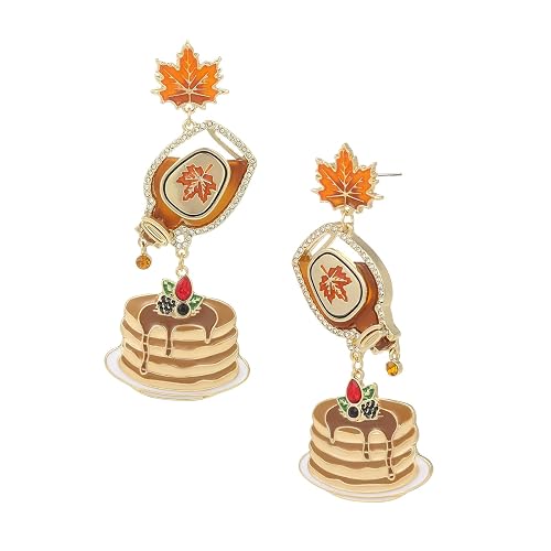 Fun Fall Earrings for Women|Pumpkin Maple Leaves Boots Squirrel Cake