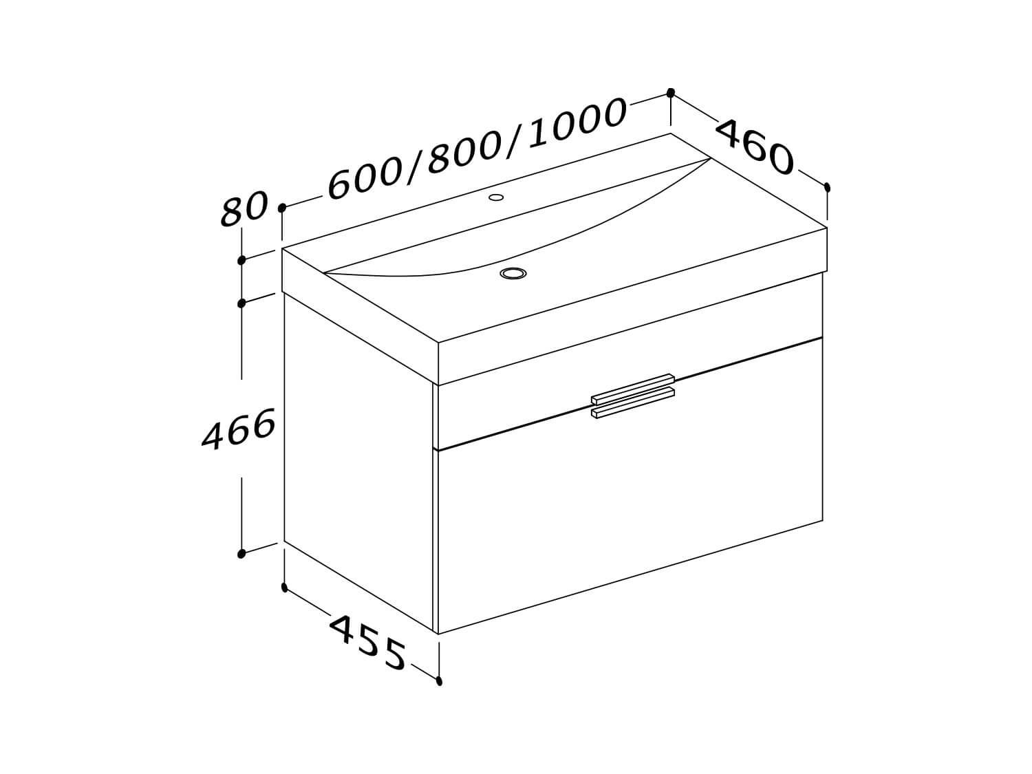 Szafka pod umywalkę 100/80/60 cm szerokości wysoki połysk biała szafka pod umywalkę szafka pod umywalkę zestaw mebli łazienkowych wiszący Sieper Girona (szerokość 100)
