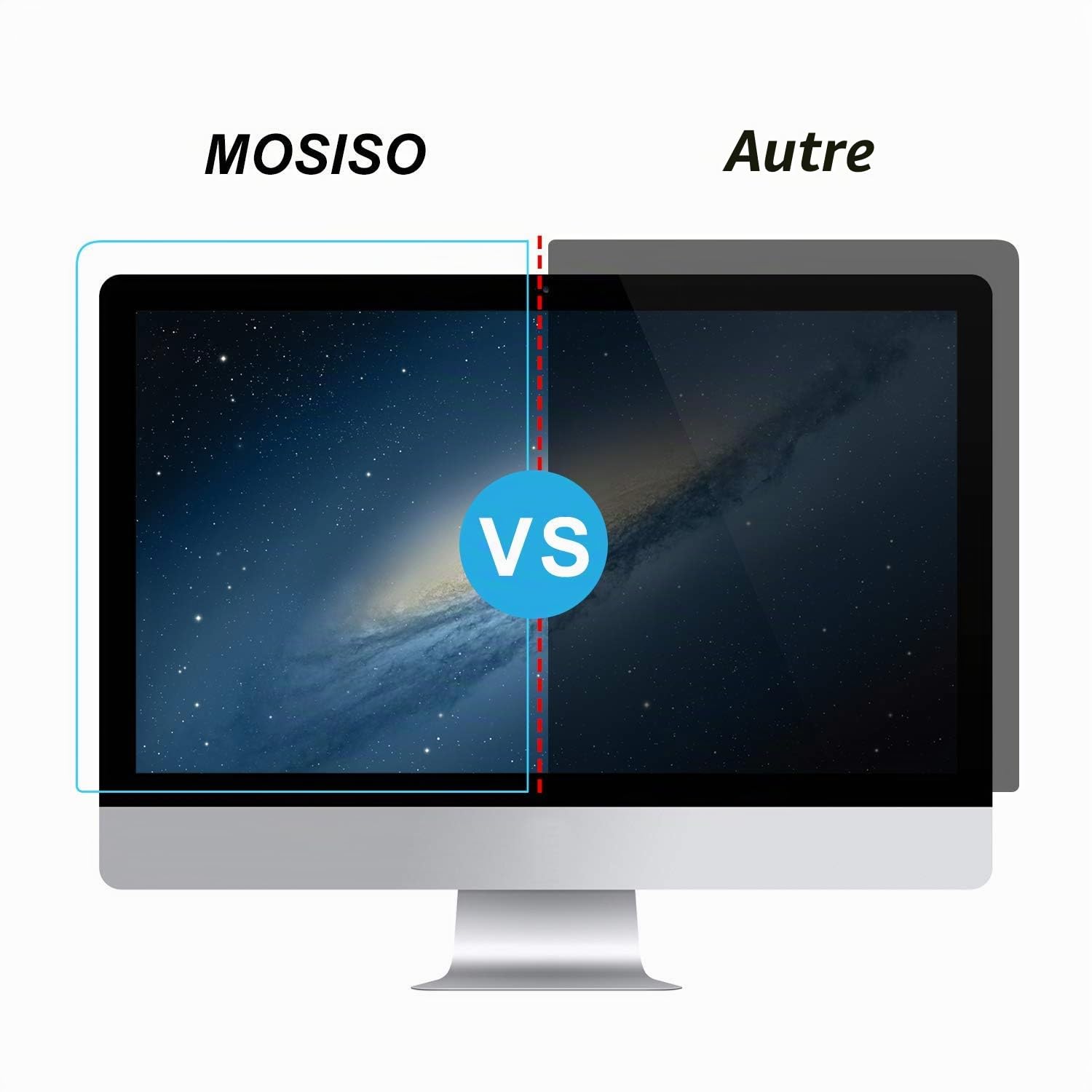 MOSISO Écran Protecteur Anti-Lumière Bleue Anti-UV 23-24 Pouces 16:9 PC LED 54x34 cm