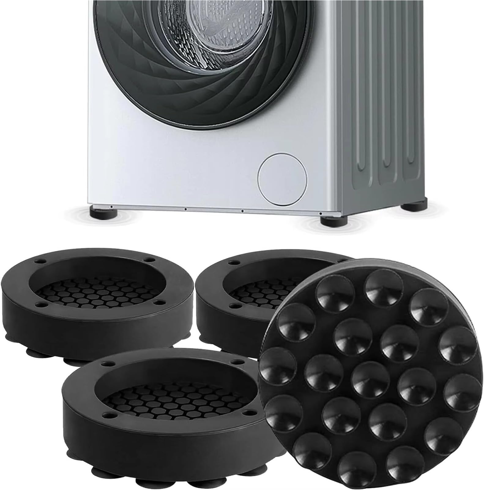 Washing Machine Leveling Legs 8PCS Anti Vibration Feet Pads For Washing Machine Mat Silent Universal for Shock Noise Washer Dryer Furniture Laundry(Style2)