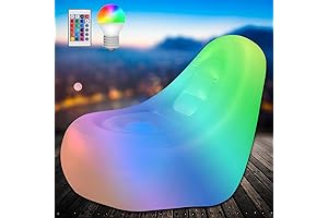 Silla inflable: sillón para interiores y exteriores con luz LED