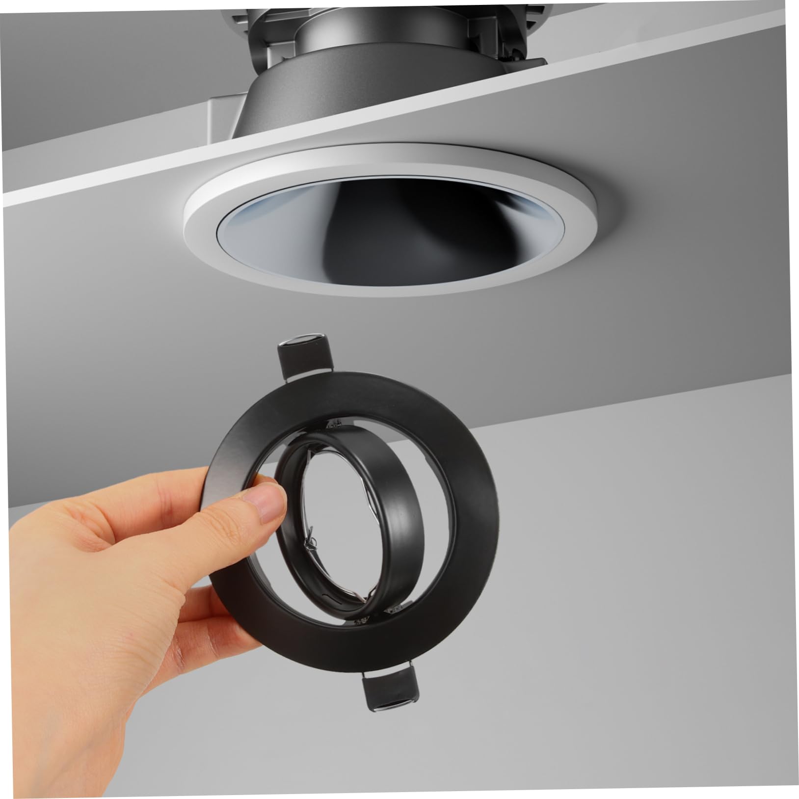 NULYLU Led Ceiling Spotlight Bracket Trim Ring Metal Light Fixture Cover for Room