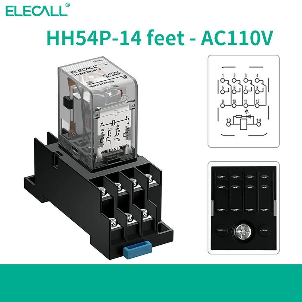 PETIT RELAIS ÉLECTROMAGNÉTIQUE DC12V DC24V AC24V AC110V AC220V Avec Socle Pris EUR 9,59