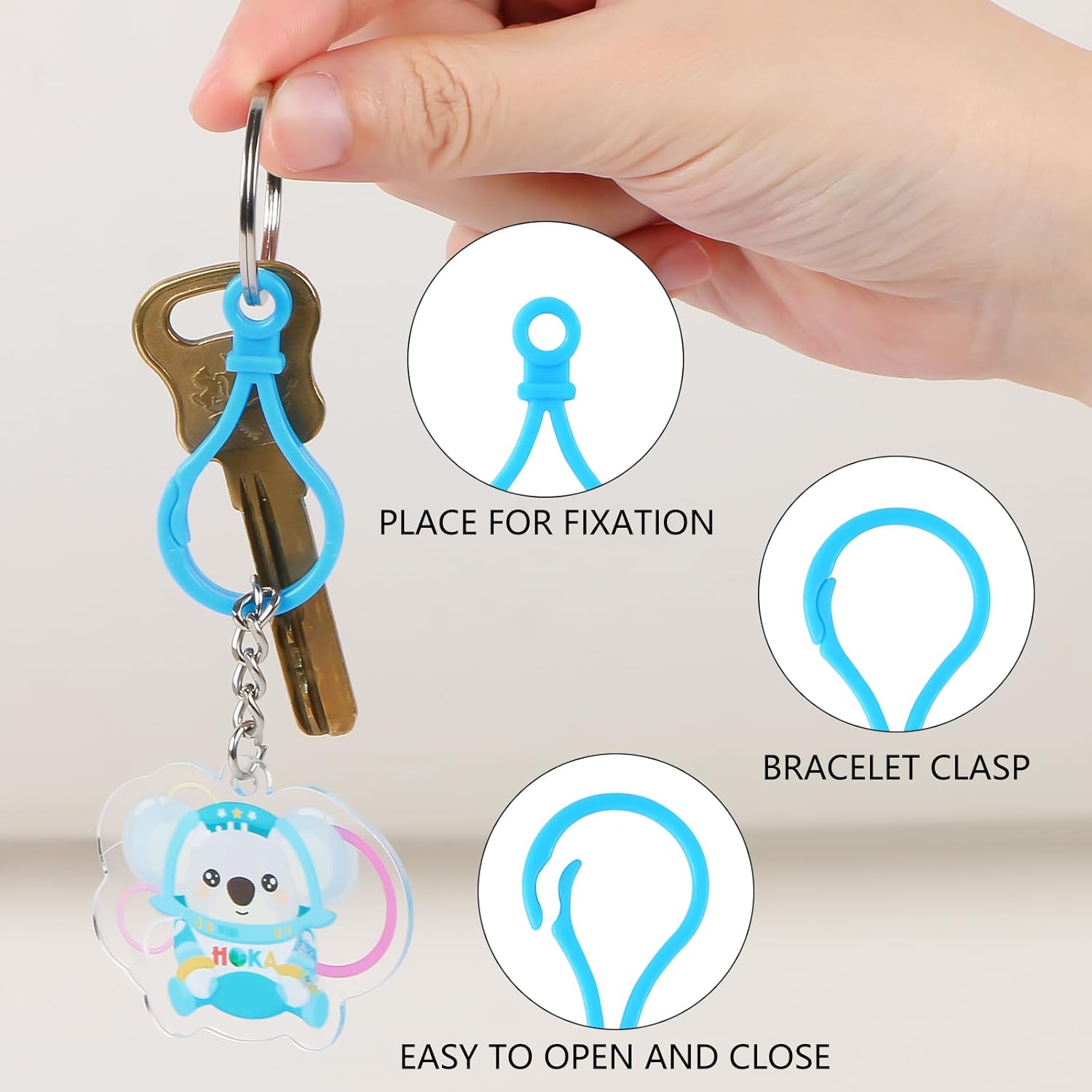 MIDELONG Plastic Keychain Clips for Crafts, Assorted Colors Lobster Claw Clasps Keychain Hooks Lanyard Snap Hooks and Clasps Backpack Clasp Hook for Jewelry Making Key Chain, Pack of 50 - Image 3