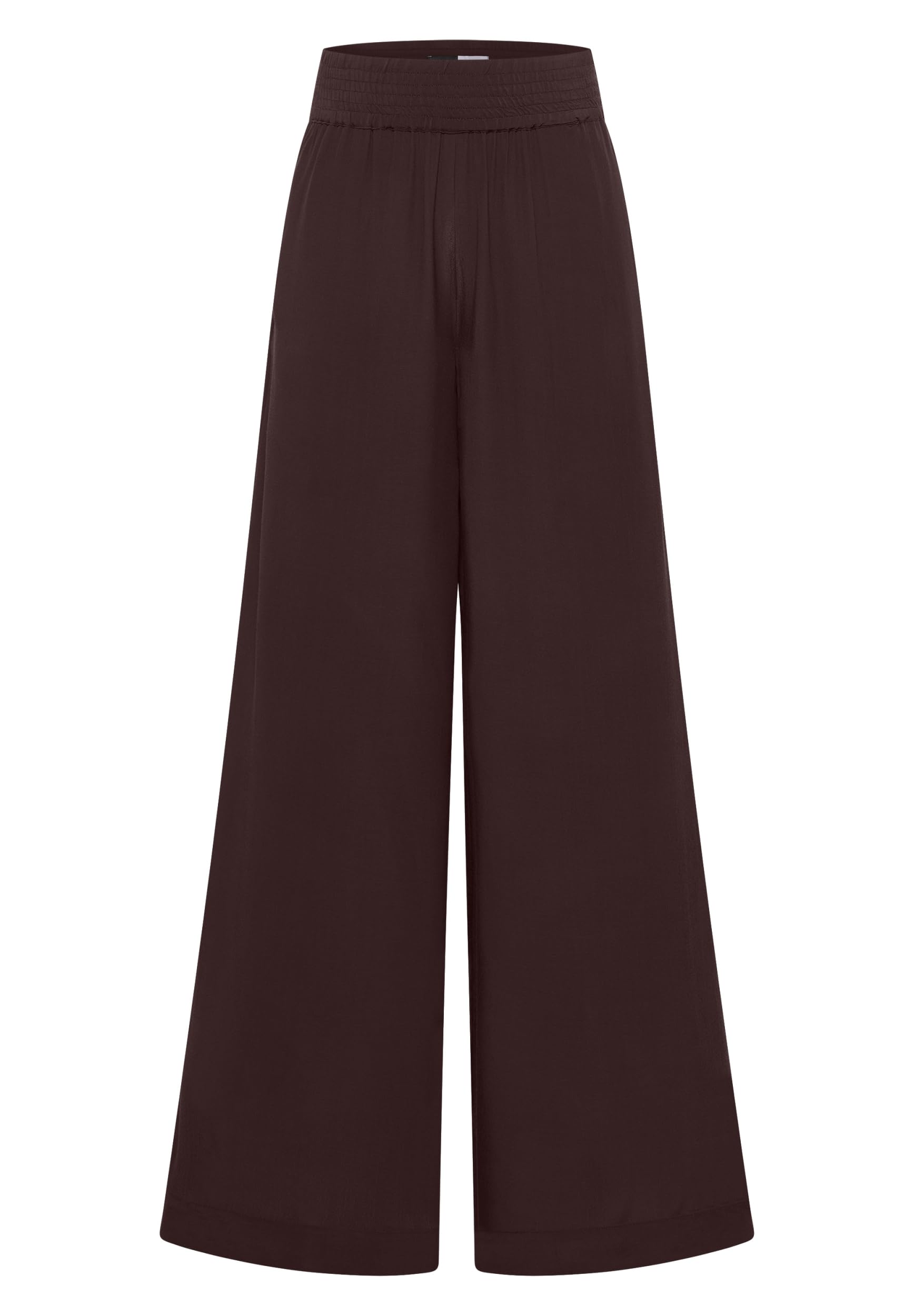 Cecil Women's High Waist Wide Leg Trousers in Loose Fit 3717280, Brown Cacao, L / 30L
