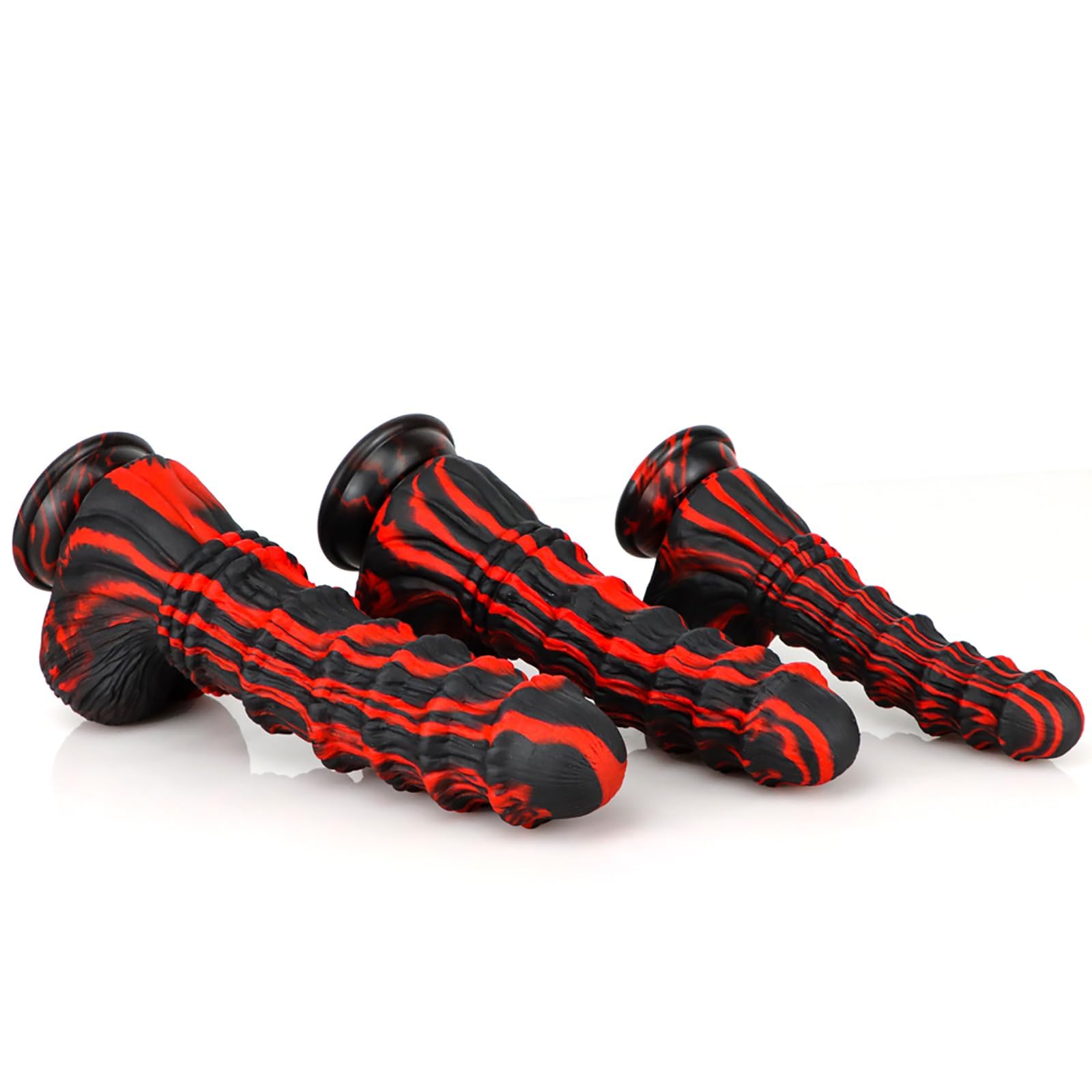 Red Black ale Realistic Dildo with Suction Cup, Flexible Liquid Silicone Anal Dildos Prostate & G-Spot Massager Adult Sex Toys for Women Men Couples - M: M