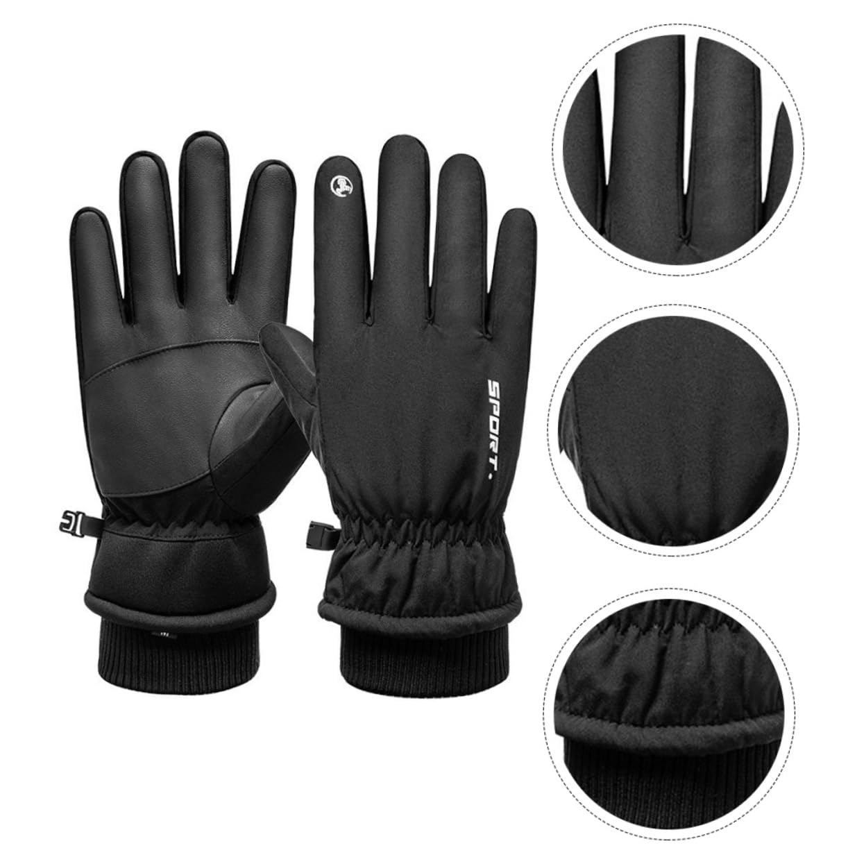 SUPVOX 1 Par De Guantes Guantes De Esquí De Snowboard para Hombre De Snowboard De Cuero para Hombres De Invierno Orejeras para Hombres Guante De Pesca