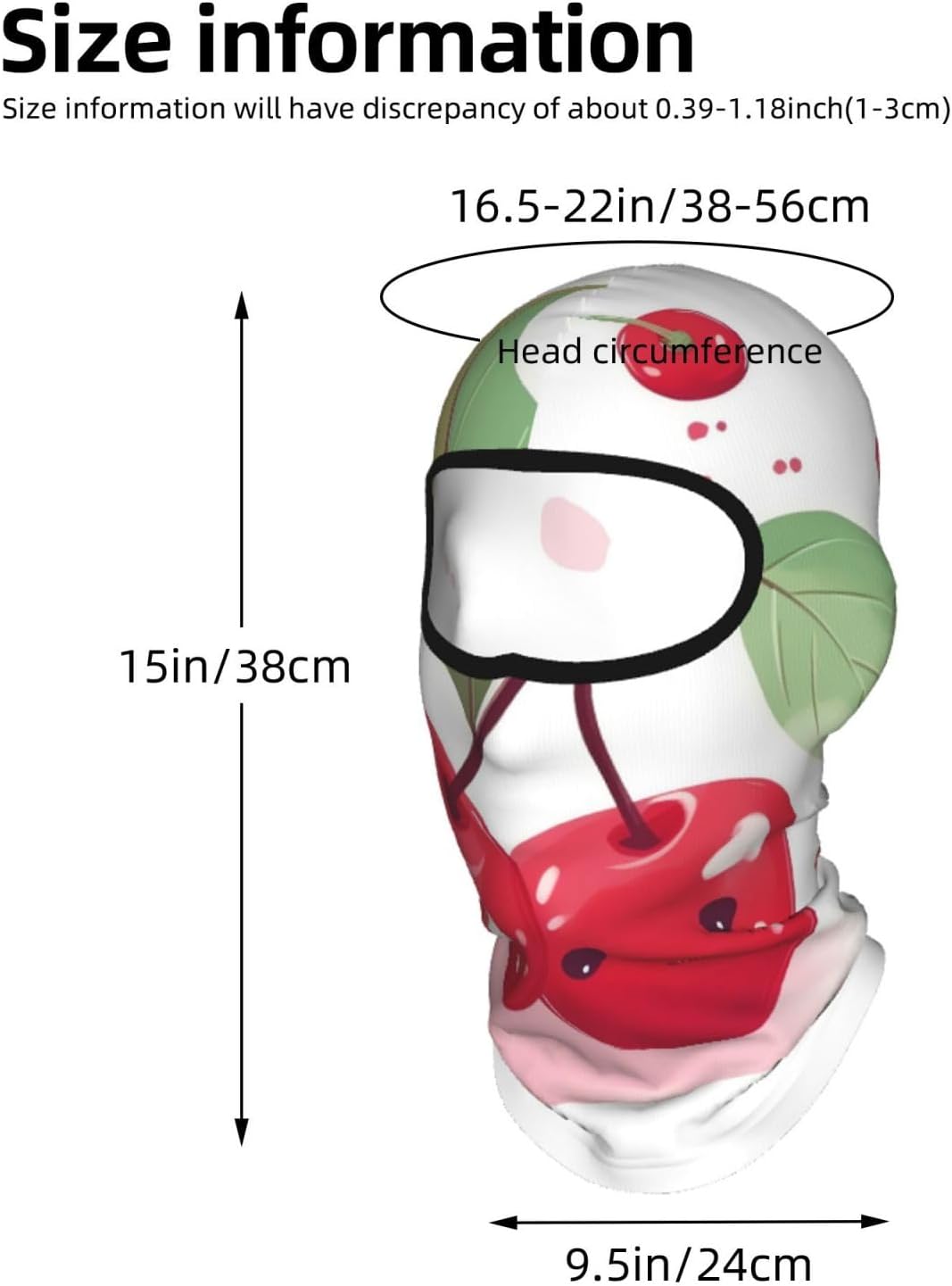Cute Cherry Balaclava Ski Mask for Men Women Full Face Mask Breathable Head Cover for Outdoor image 5