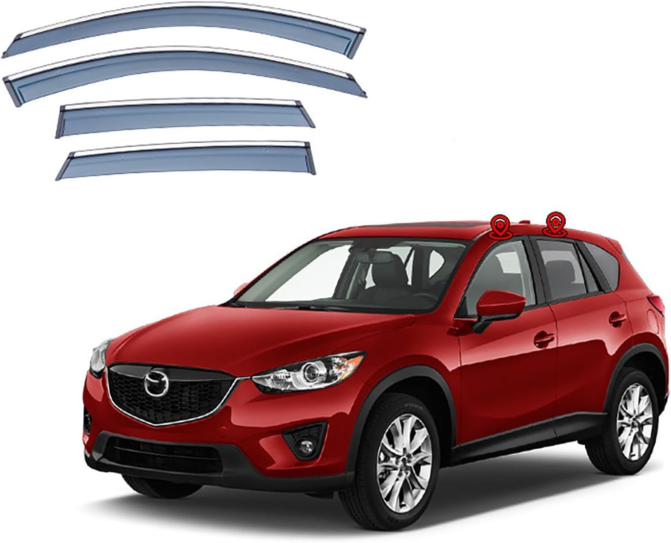 PANXUC Car Wind Deflectors for Mazda CX-5 MK1-KE 2012-2016, Side Window Wind Rain Deflector Window Visor Sun Rain Guard Smoke Guards