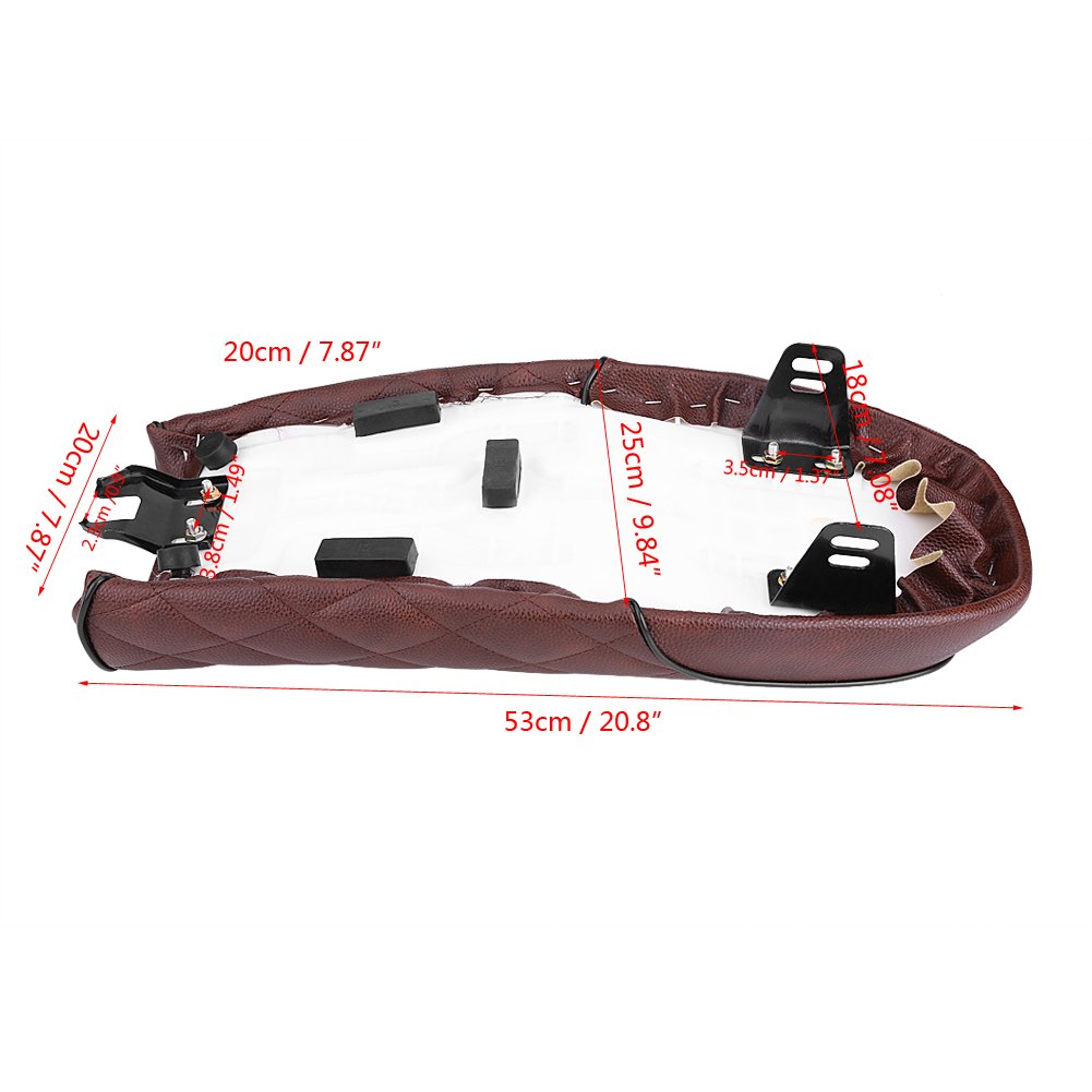 sella cafe racer-General Motorcycle Retro Diamond Flat Blatter Coffee Racing Seat è Compatibile con CG125 GN CG CB200 CB350 CB400SS CB500 CB750 SR500 XJ XS(brown)