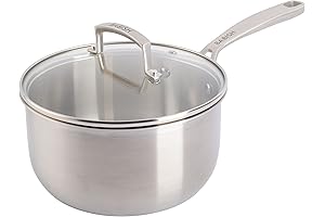 Babish Stainless Steel Triply Professional-Grade 3.5 qt Sauce Pan