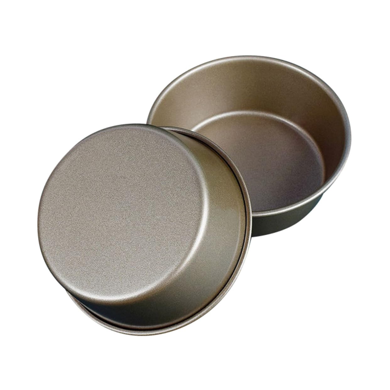 MUCKLILY 2PCS Non Stick Round Burger Gold Baking Tool for Cupcakes Cheese and Bread for Household Bakeware Easy to Clean and present for Baking Enthusiasts