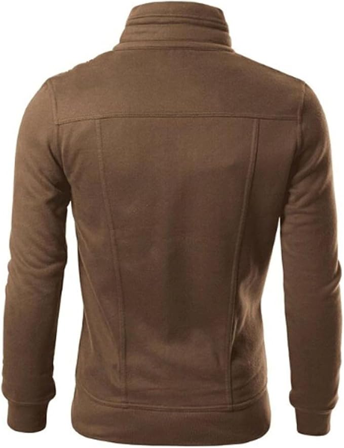 Chaqueta con cierre para hombre color café XL miniatura 2