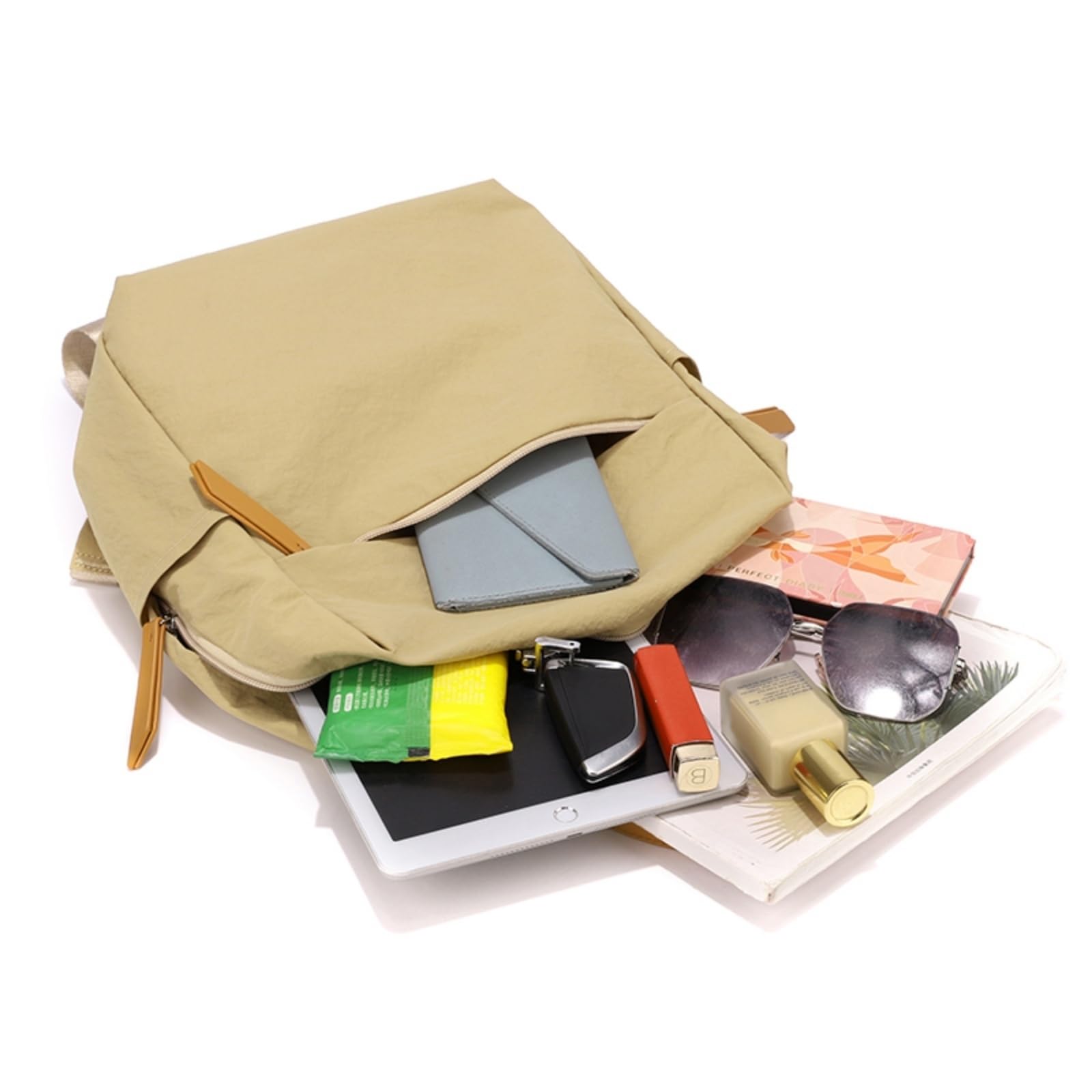 Zaino di Viaggio Stile Semplice, Borsa Studentesca Moda Grande capacità per Uso Quotidiano-Brown