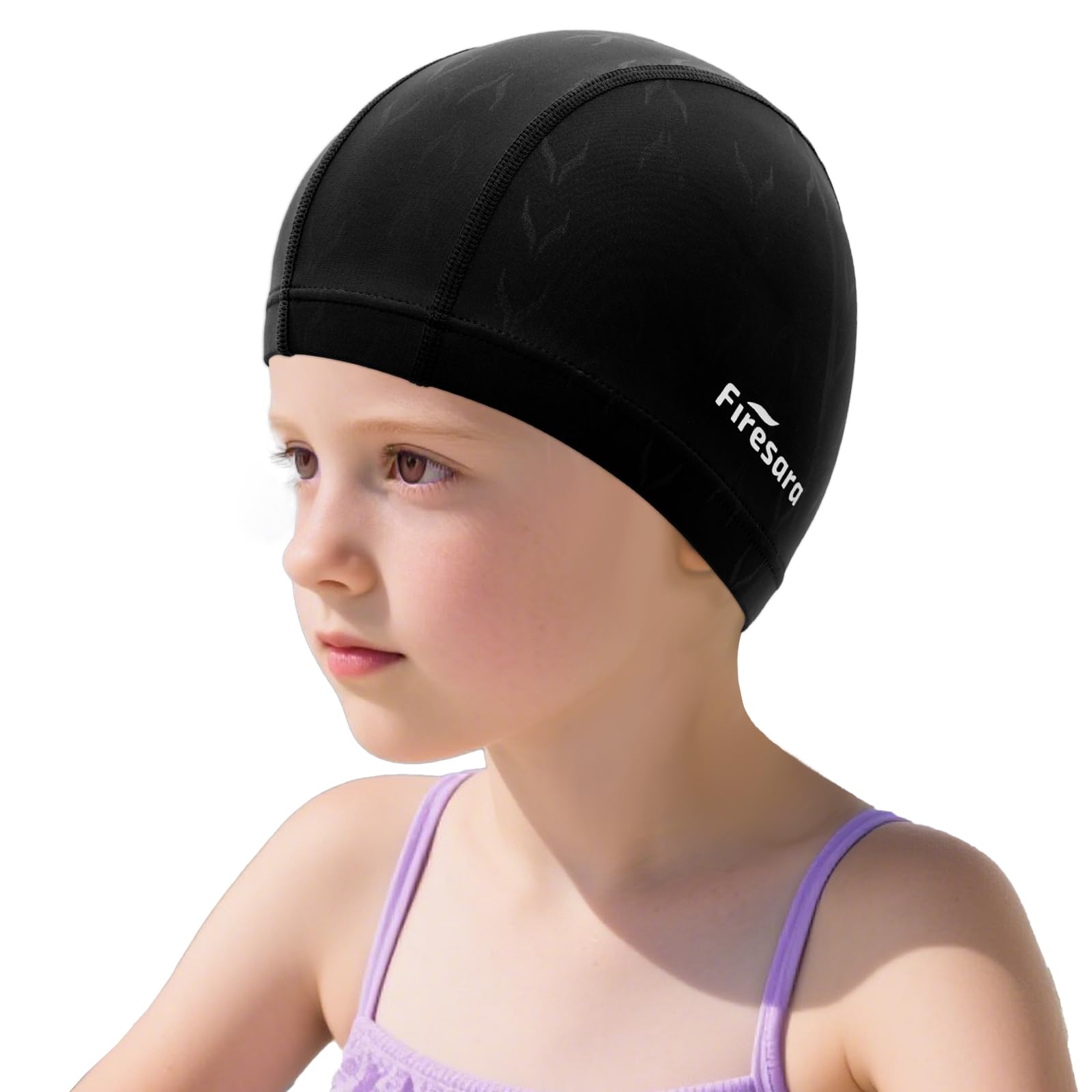 Firesara Fishtail Kids Swim Cap, Breathable High Elasticity Swimming Hats for Boys and Girls Quick Dry Soft for Toddler Aged 6-14 Bathing Cap for Children Swim Hat for Long Hair and Short Hair