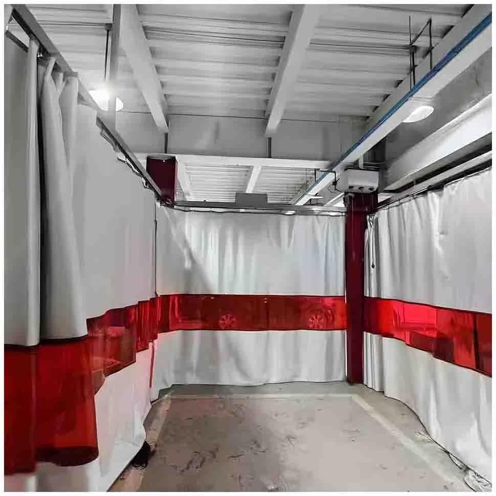 UV-Resistant Welding Curtain, Flame Retardant Red Welding Screen - Heavy-Duty Partition for Workshop & Warehouse Safety (1.5x2 m / 5x6.6 ft)