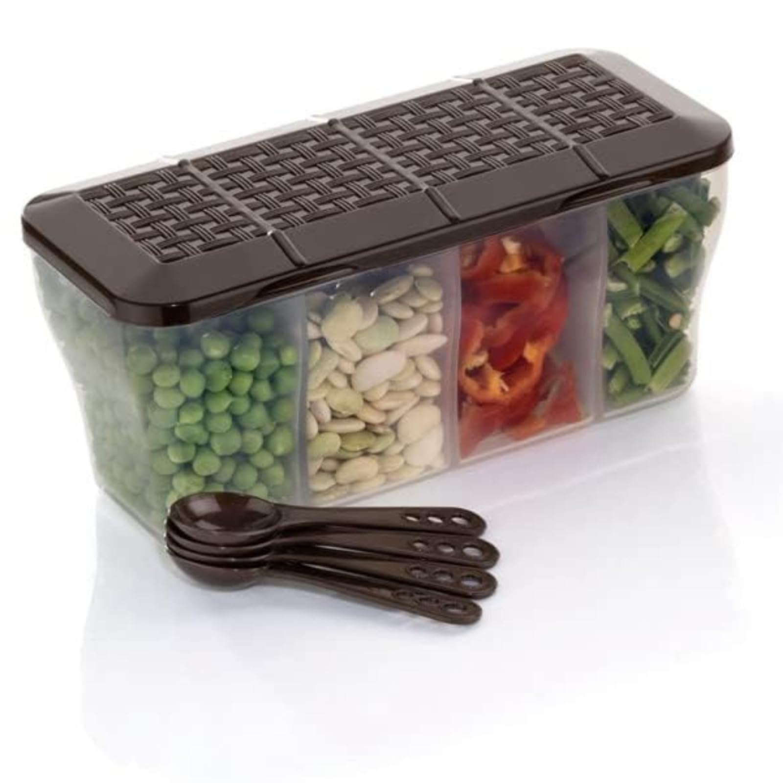 TAZLYN 4in1 multi storage masala dabba for kitchen spices box for kitchen spices storage containers masala container for kitchen storage box masala container for Grocery pickle Dry Fruits 1800ML PACK1 (B0CP5FL53S) Amazon Price History, Amazon Price Tracker