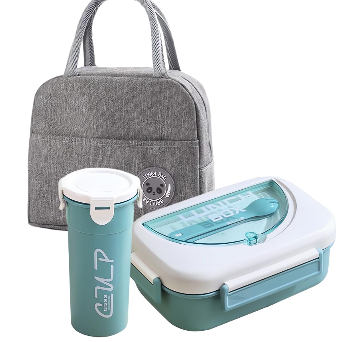 AUTOYSUR Bento Box with Insulated Lunch Bag & Water Bottle Set for Kids, Lunch Box With Spoon, Leak-Proof, Microwave/Dishwasher/Freezer Safe 1000ML (A:#2)