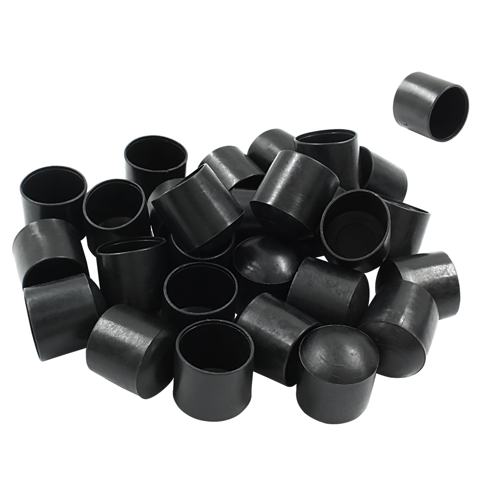 Pack Of 20) 3/4 Inch Round Black Rubber/Vinyl Pipe End Cap Cover .75 - View #5