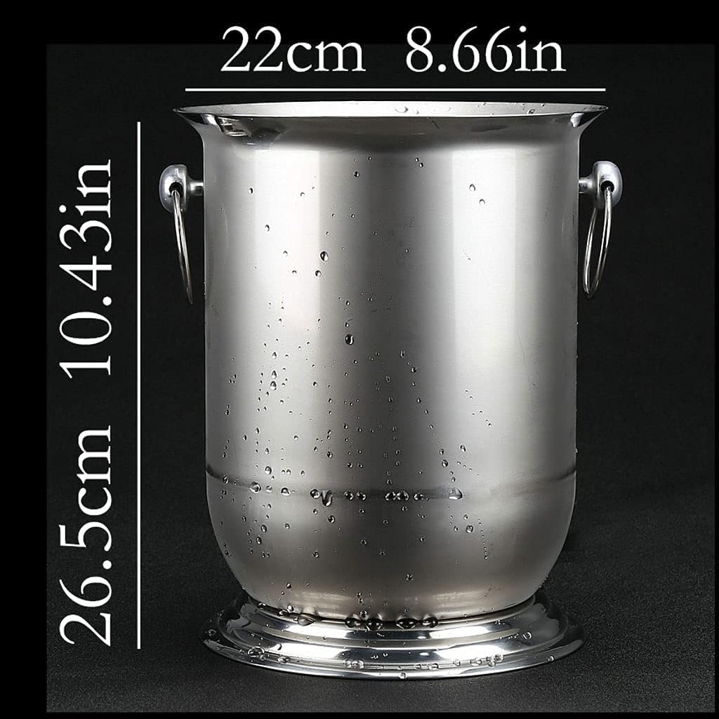 Cubitera Botella Vino Cubo de Hielo de diseño binaural, de Acero Inoxidable, para Bebidas, contenedor de Hielo multifunción para Vino, champán, Cerveza y refrescos