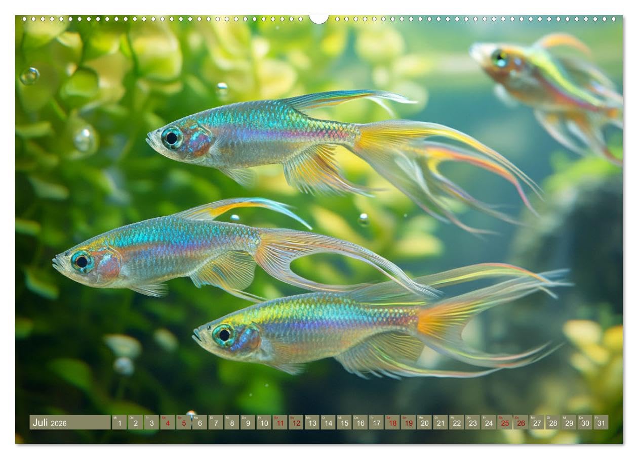 Tiefenentspanntes Aquarium (hochwertiger Premium Wandkalender 2026 DIN A2 quer), Kunstdruck in Hochglanz: Ein Aquarium: ein Fenster zu einer Welt, in ... eilt und Sorgen versinken. (CALVENDO Tiere)