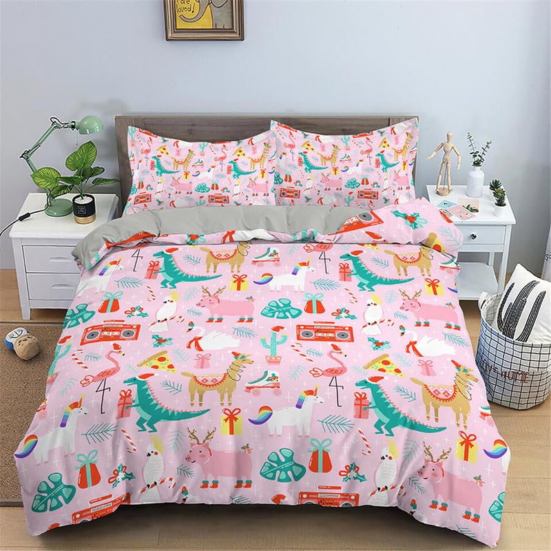 Parure de lit 90x190 microfibre 110g/㎡ douce et résistante motif dinosaure