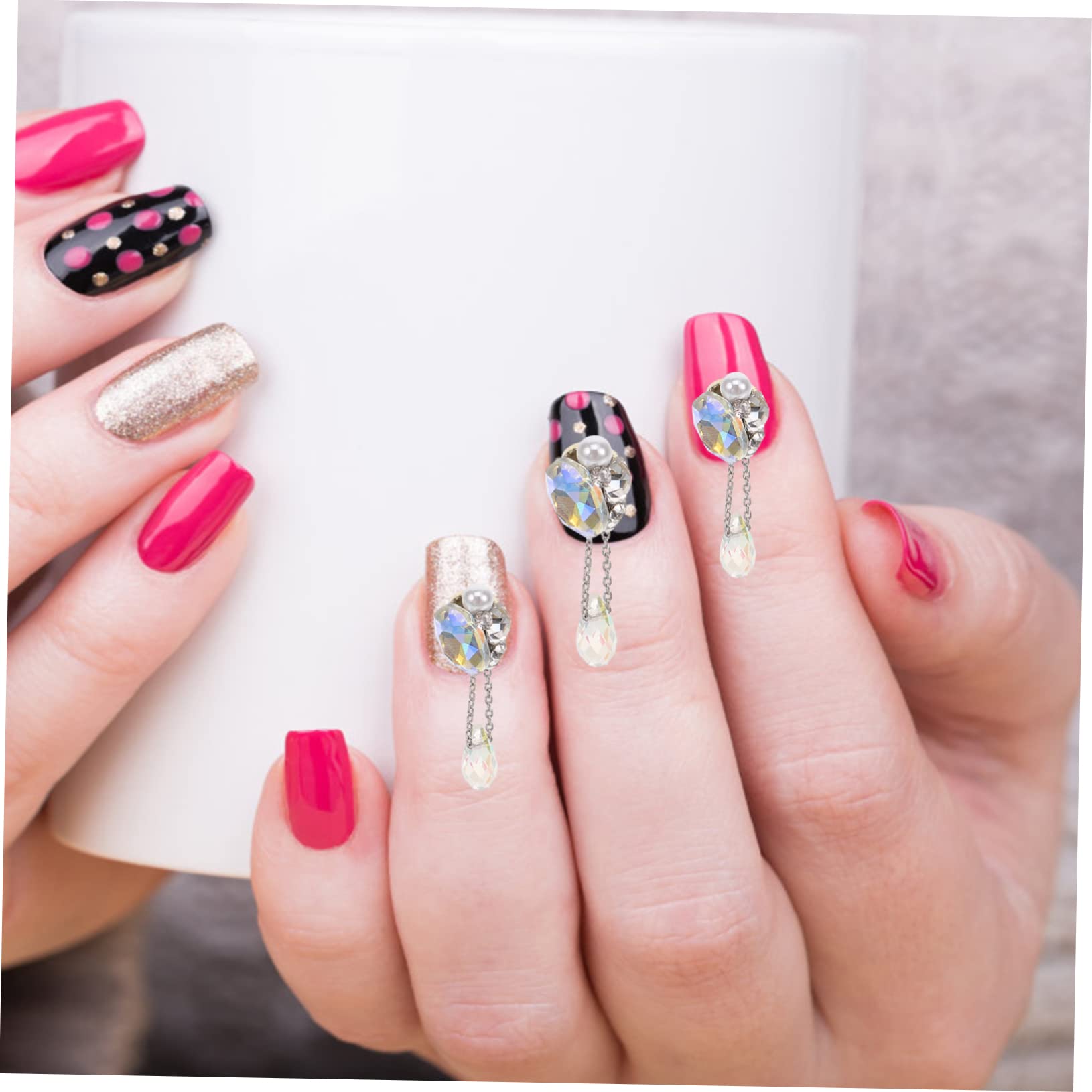 Ipetboom 5 Set Ciondolo Di Diamanti Per Nail Art Strass Per Nail Art Arredamento Anelli Decorazioni Unghie Decorazioni Per Unghie Accessorio Per Ornamento Fai Da Te Per Unghie 5 Pezzi * 5