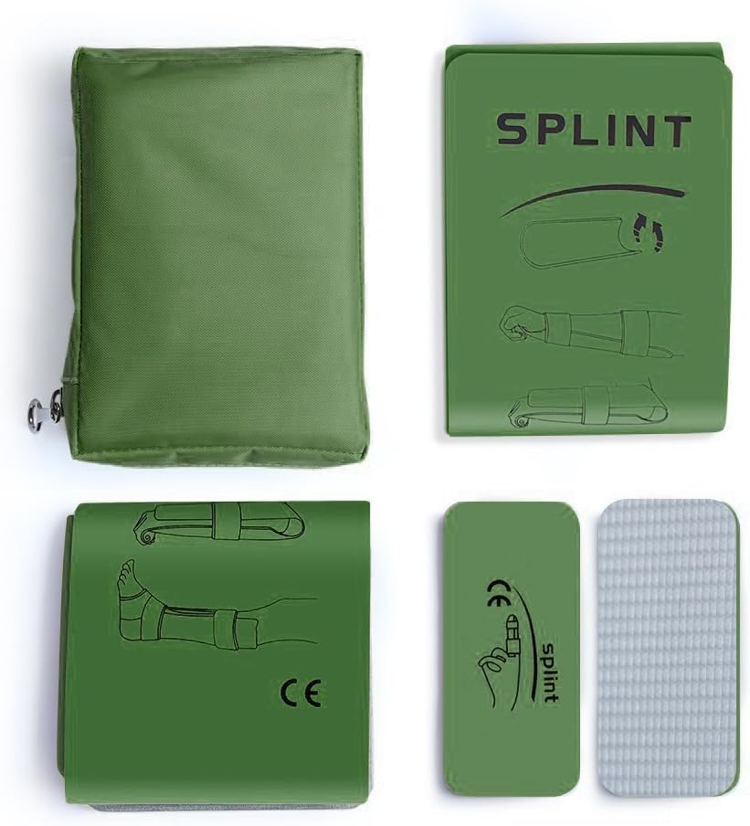 Splints -Medical Splint Roll Fold Finger Splint 3 Piece for Neck, Leg, Knee, Foot, Wrist, Hand, Arm Injuries … (Green)