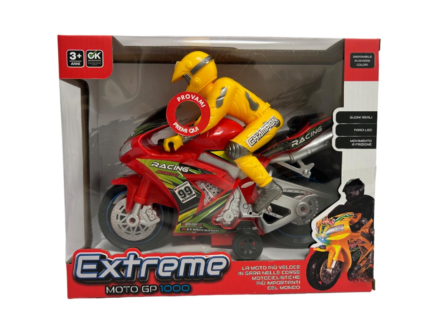 Generico Moto Giocattolo Luci e Suoni Reali Moto con Pilota Grande da Corsa a Frizione Super Racing Motorcycle Motocicletta Giocattolo da Strada Sportiva Giocattolo,colori assortiti (B) - 5
