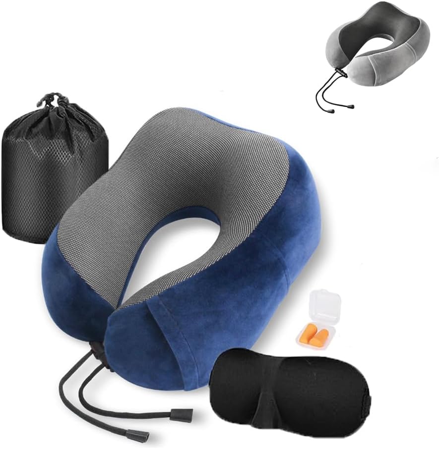 SpeXyngial Travel pillow,Memory Foam Travel Neck Pillow with Spare Cover – Comfortable & Washable Support for Long Flights, Road Trips, and Office Naps, Adjustable Fit for Adults & Teens (NAVY) SpeXyngial Travel pillow,Memory Foam Travel Neck Pillow with Spare Cover – Comfortable & Washable Support for Long Flights, Road Trips, and Office Naps, Adjustable Fit for Adults & Teens (NAVY)
