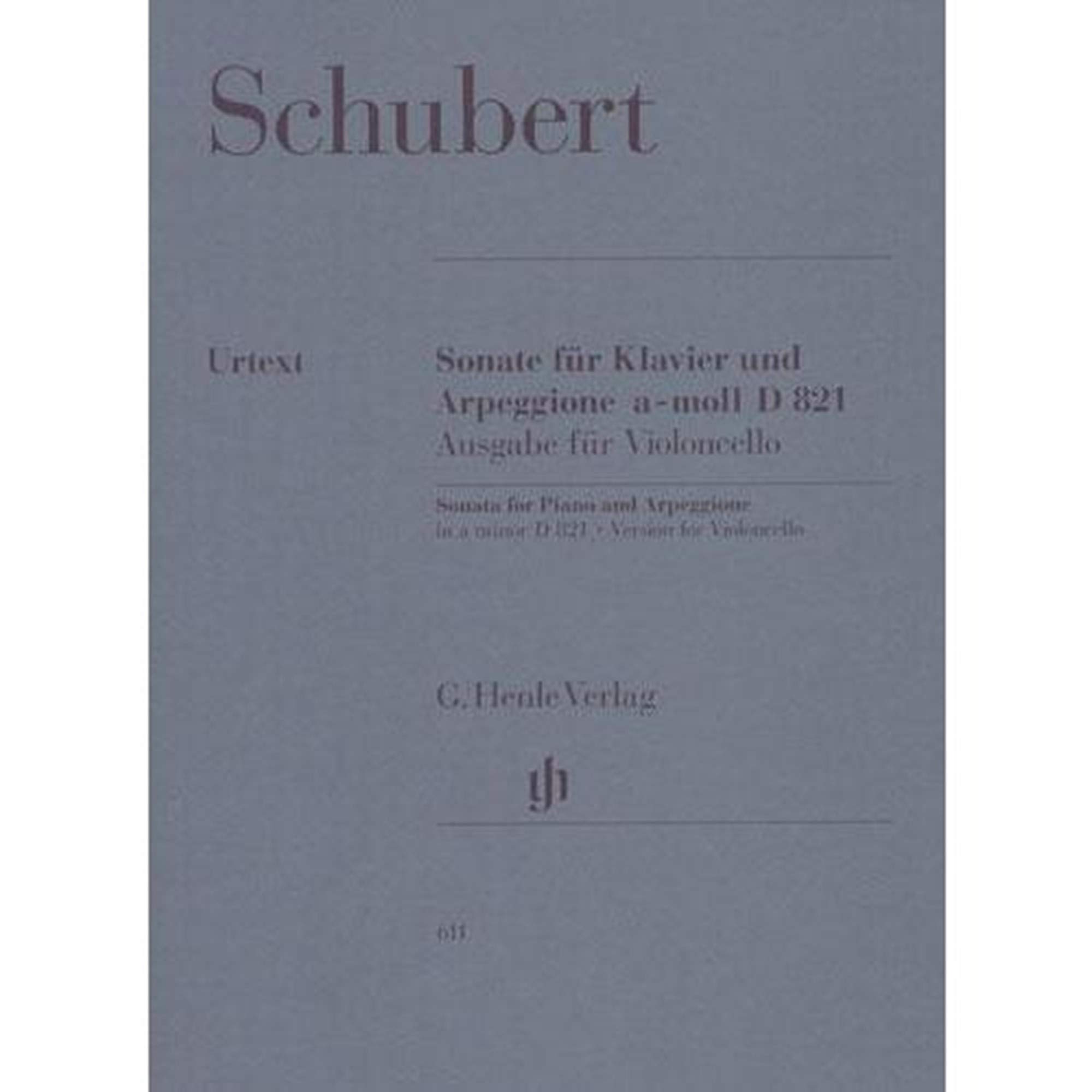 Sonata for Piano and Arpeggione a minor (Version for Violoncello) D 821 (op. post.) - cello and piano - (HN 611)