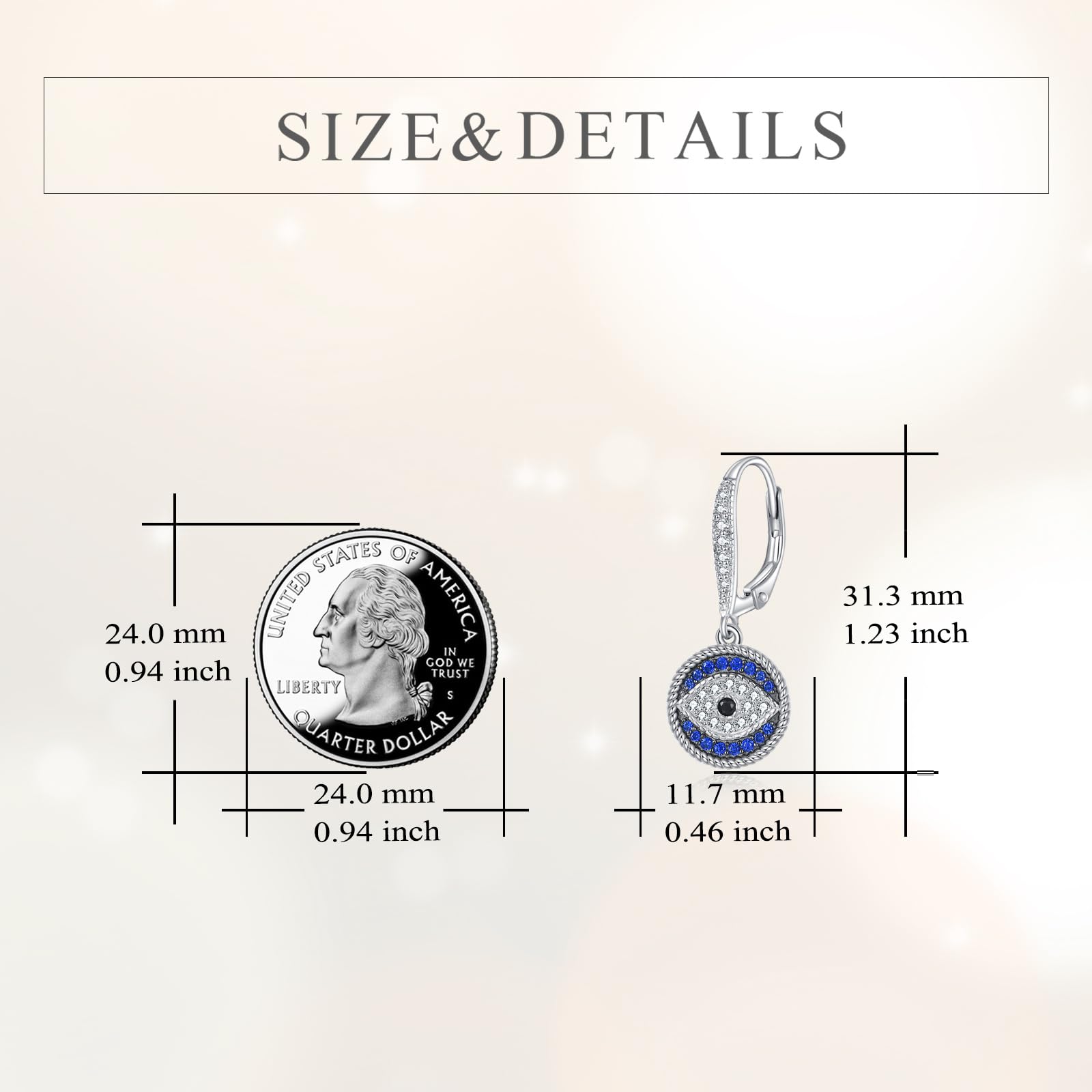 AXELUNA Pendientes de mal de ojo para mujer, de plata de ley, con diseño de ojo minimalista, regalos de joyería