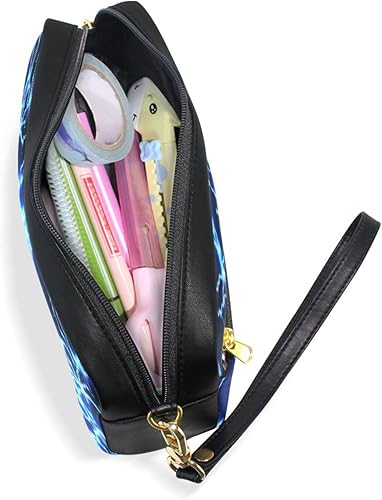 Miniatura 5 de Estuche de lápices de gran capacidad, portátil, de piel sintética, organizador de maquillaje, bolsa de maquillaje con asa para niños, niñas,