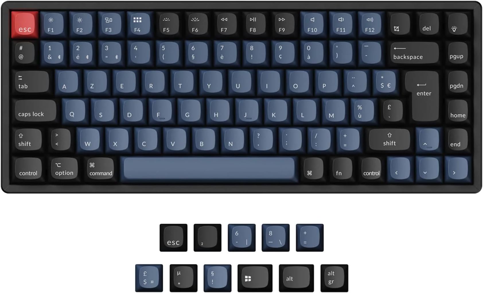 Keychron V1 ISO-FR-Layout Clavier mécanique Filaire Custom Knob Version ...