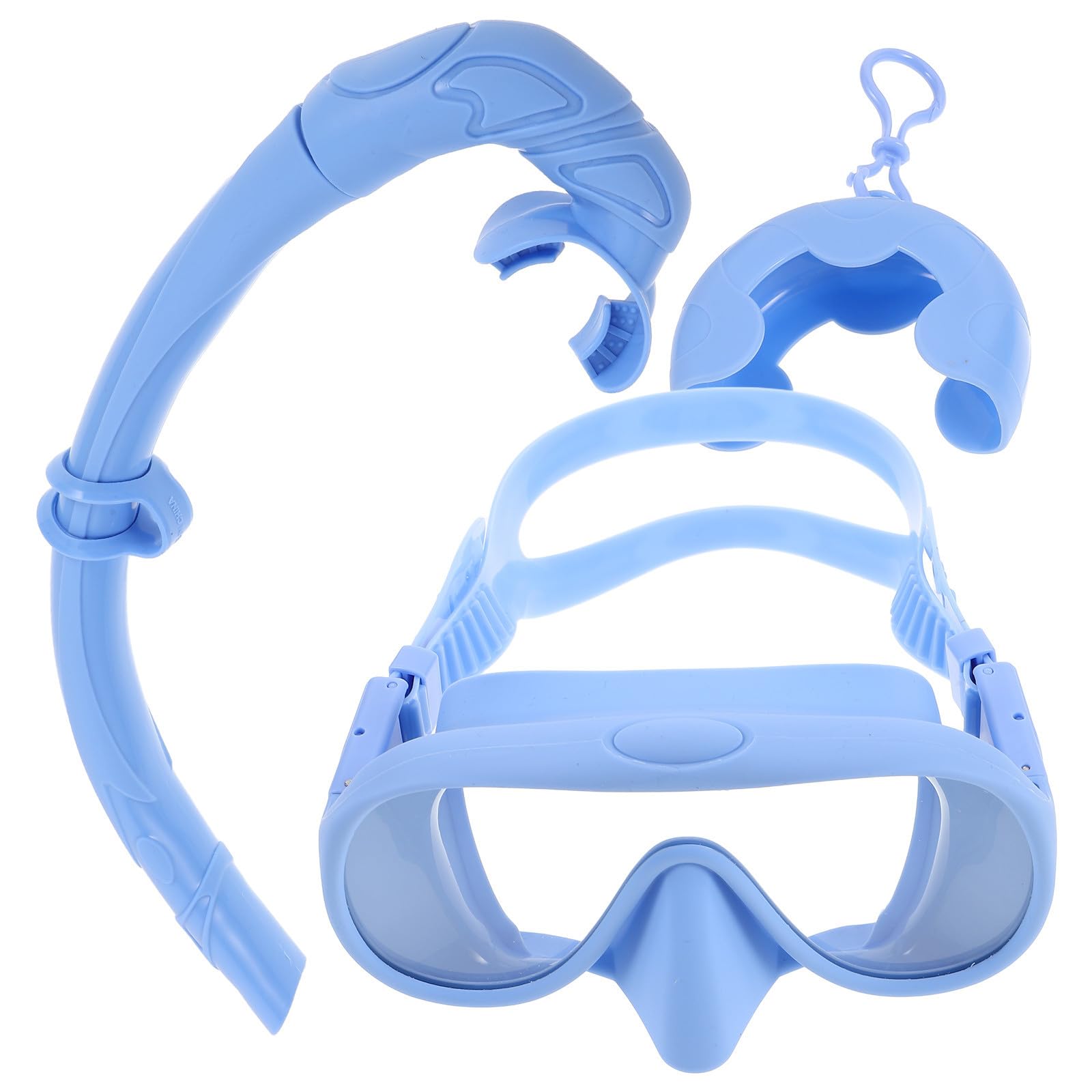 INOOMP Equipo de Snorkel para Adultos con Diseño Integrado, Gafas de Silicona y Templado, Tubo Plegable y Fácil Almacenamiento para Buceo y Viajes