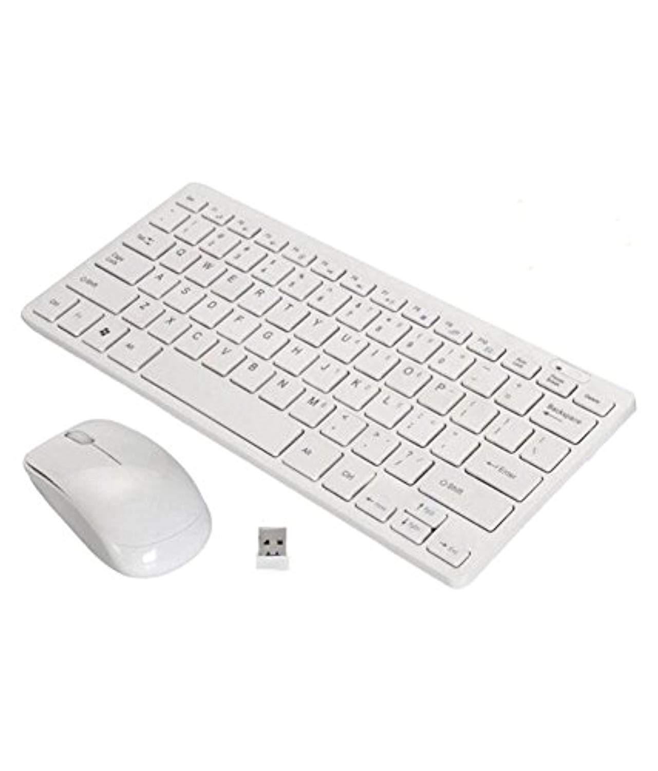 BRIX Wireless Mini Keyboard and Mouse Combo Set (White)