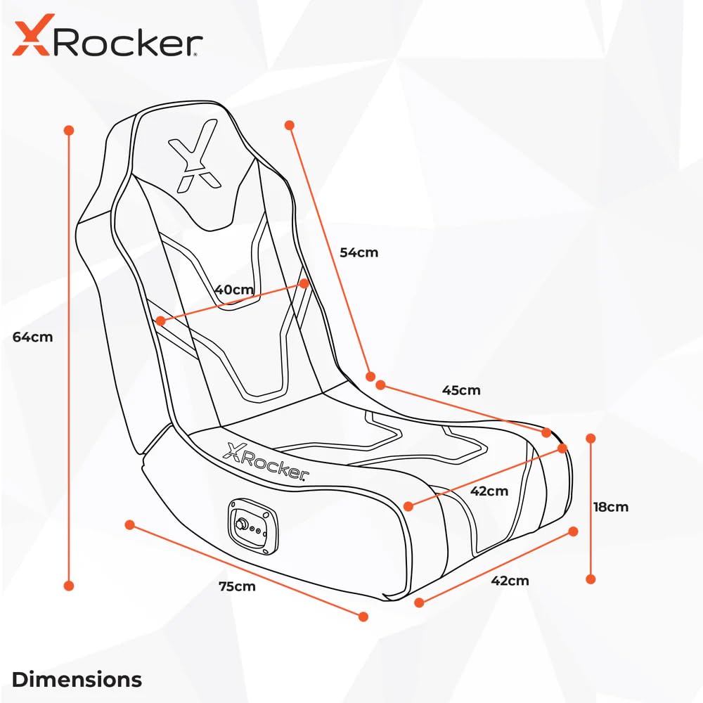 X Rocker Shadow 2.0 Floor Rocker Gaming Kinder Sessel mit 2.0 Audiosystem - Grün/Schwarz/Weiß