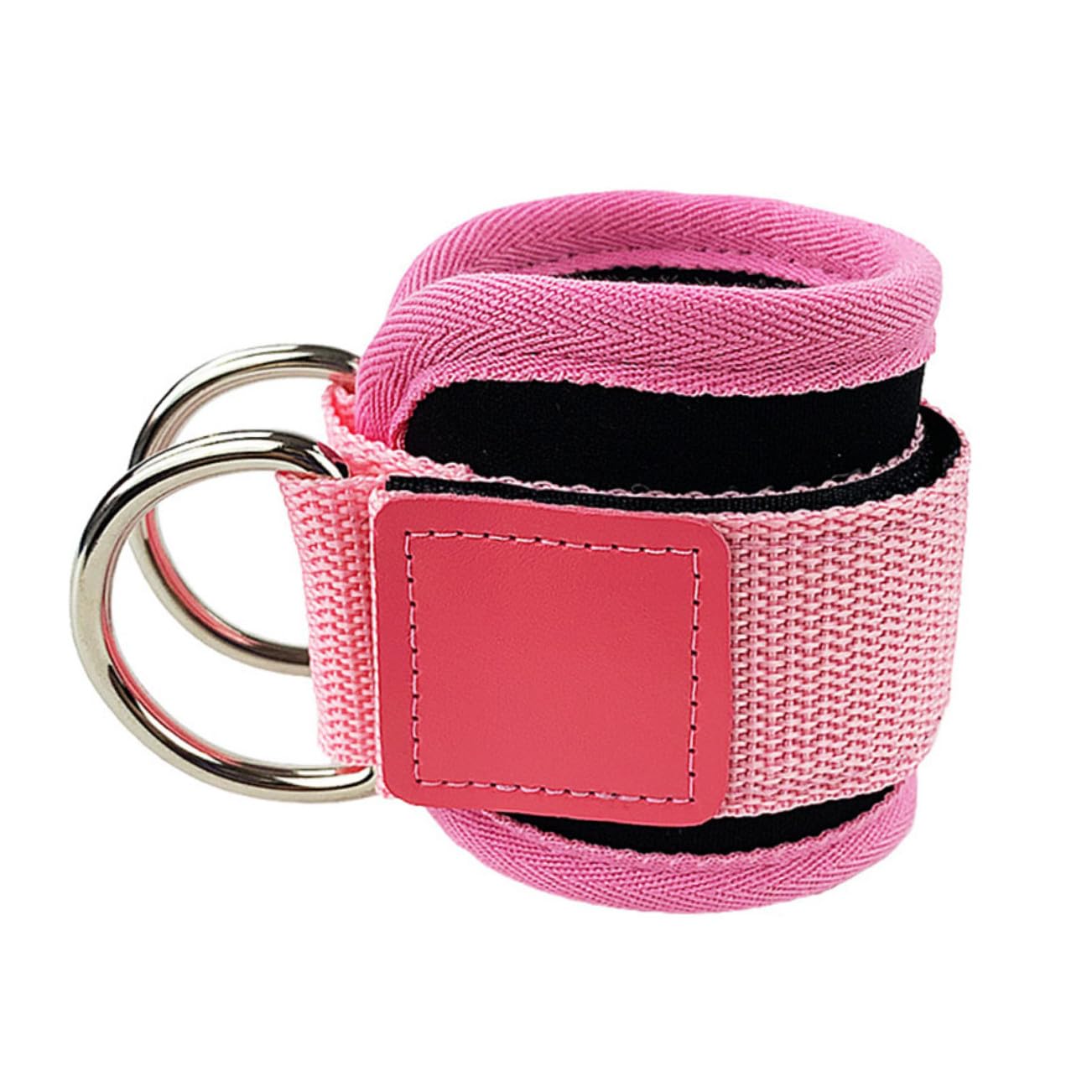Hemobllo Fitness Ankle Strap with Dual D-ring Buckle, Pink Gym Foot Belt for Cable Machine Workouts, Resistance Leg Training Strap for Exercise and Strength Training