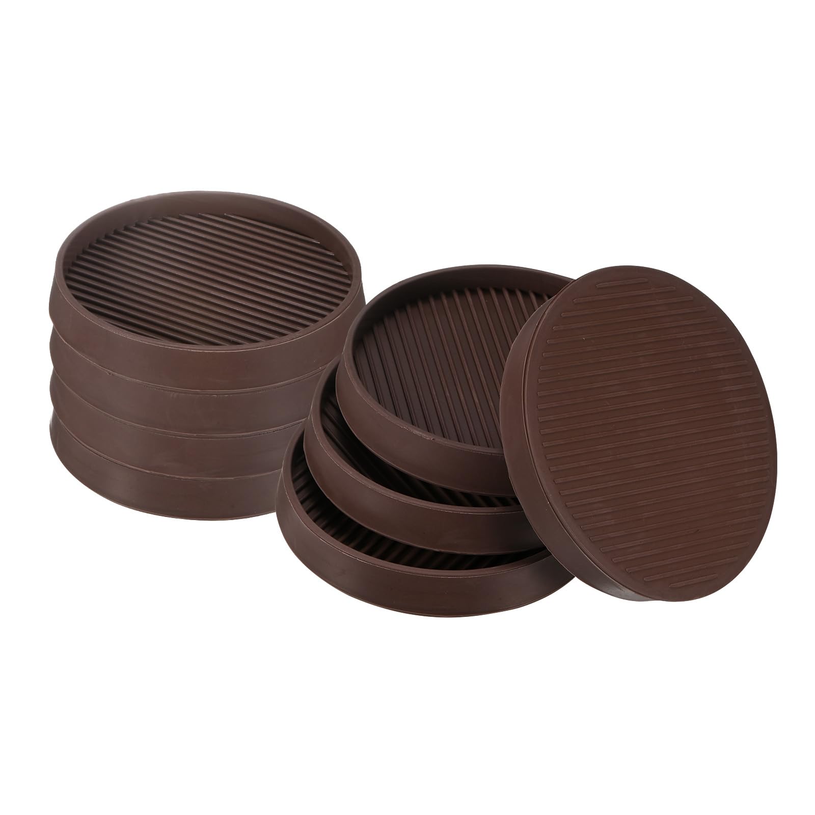 M METERXITY 8-Pack Furniture Coasters Cups, 4" Round Rubber Anti Slide Floor Protector Pads for Sofa Chair/Piano Stopper