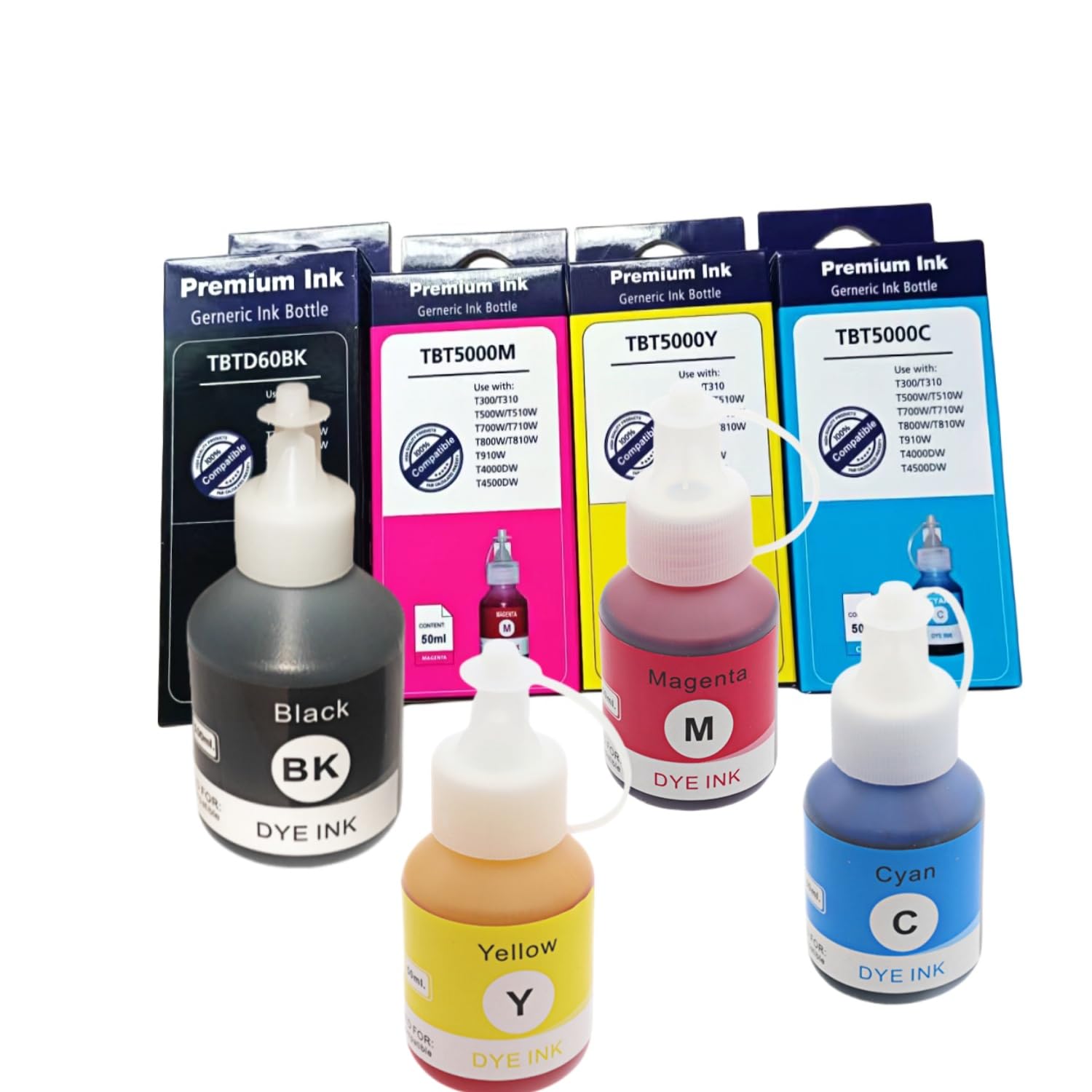 BTD60 BT5000 Ink Compatible for Brother DCP - T300 DCP - T310W T510W T710W MFC - T810W T910DW HL - T4000DW T510W T710WPrinters black, cyan, magenta, yellow 4-pack