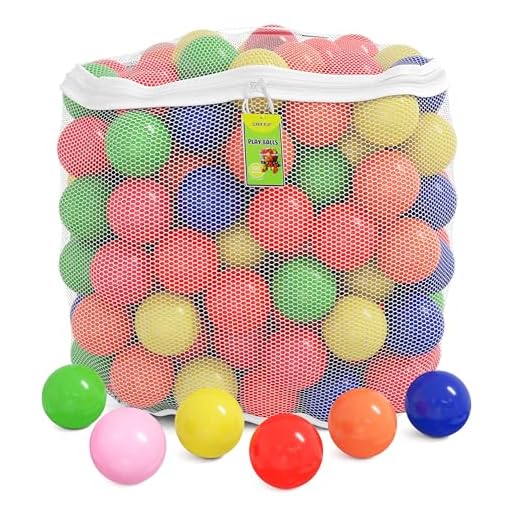 Click N' Play Pack of 200 Phthalate Free BPA Free Crush Proof Plastic Ball, Pit Balls - 6 Bright Colors in Reusable and Durable Storage Mesh Bag with Zipper