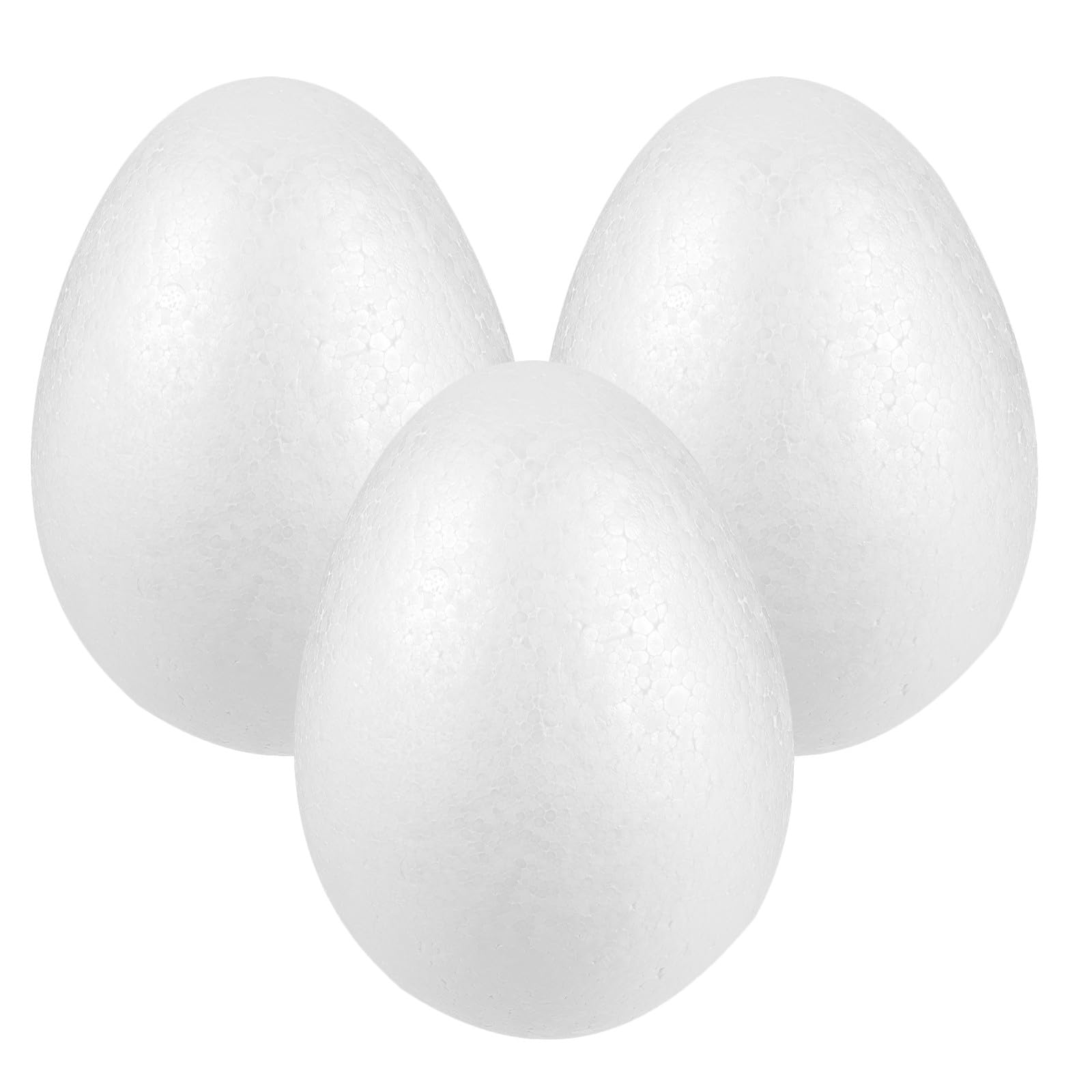 SEWACC 3pcs White Foam Eggs, Unpainted Easter Polystyrene Eggs for DIY Craft Projects, Easter Decorations, 5. 89x4. 13 Inches